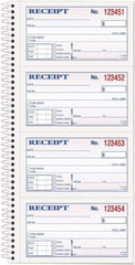 TOPS - 200 Sheet, 2-3/4 x 4-3/4", Receipt Book - White - Industrial Tool & Supply