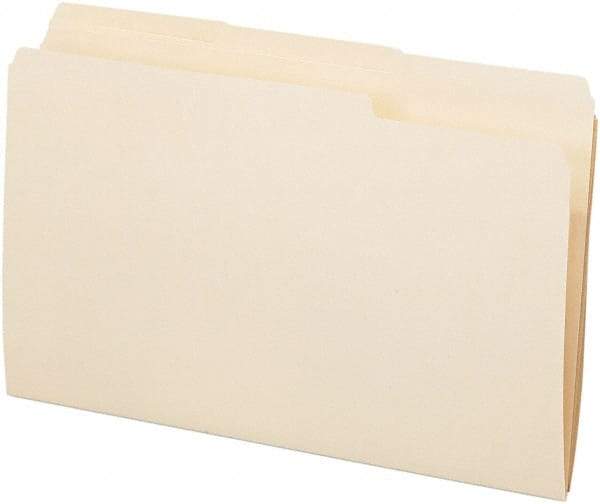 Pendaflex - 8-1/2 x 14", Legal, Manila, File Folders with Top Tab - 11 Point Stock, 1/3 Tab Cut Location - Industrial Tool & Supply