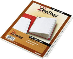 Cardinal - 11 x 8 1/2" 1 to 31" Label, 3-Hole Punched, Preprinted Divider - White - Industrial Tool & Supply