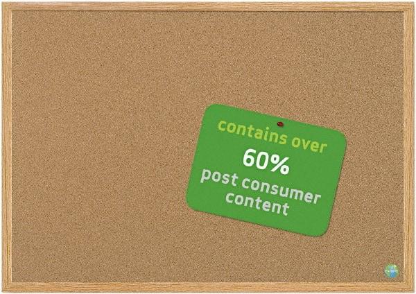 MasterVision - 72" Wide x 48" High Open Cork Bulletin Board - Natural (Color) - Industrial Tool & Supply