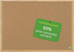 MasterVision - 72" Wide x 48" High Open Cork Bulletin Board - Natural (Color) - Industrial Tool & Supply