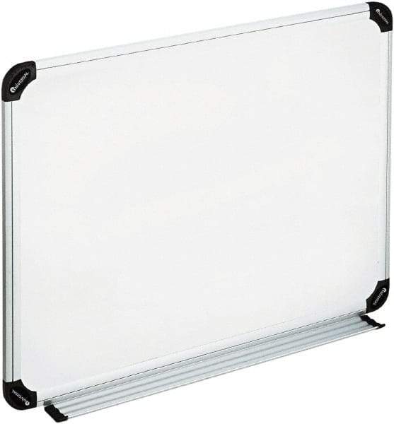 UNIVERSAL - 18" High x 24" Wide Erasable Melamine Marker Boards - Aluminum/Plastic Frame, 25.8" Deep, Includes Accessory Tray/Rail & Mounting Kit - Industrial Tool & Supply