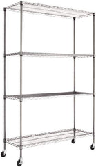 ALERA - 4 Shelf Wire Shelving Unit - 18" Deep x 72" High, - Industrial Tool & Supply
