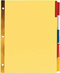 UNIVERSAL - 11 x 8 1/2" Double Side Gold Mylar Reinforced, Customizable Divider - Multicolor Tabs, Buff Folder - Industrial Tool & Supply