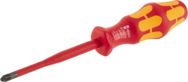 Wera - #2, 8-1/2" OAL, Insulated Phillips Screwdriver - Industrial Tool & Supply