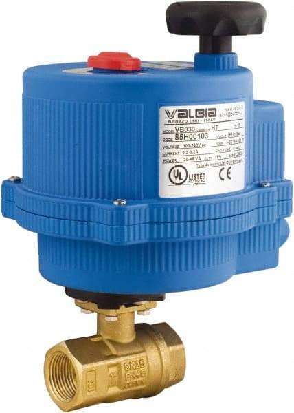 BONOMI - 2" Pipe, 100-240 VACV Voltage 600 psi WOG Rating Lead Free Brass Electric Actuated Ball Valve - PTFE Seal, Full Port, 150 psi WSP Rating, NPT End Connection - Industrial Tool & Supply