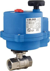 BONOMI - 3/8" Pipe, 24 VAC, DCV Voltage 1,000 psi WOG Rating 316 Stainless Steel Electric Actuated Ball Valve - PTFE Seal, Full Port, 100 psi WSP Rating, NPT End Connection - Industrial Tool & Supply