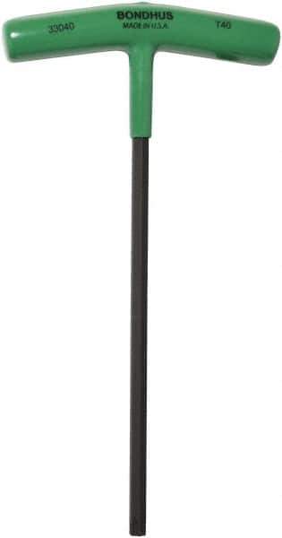 Bondhus - T40 Standard Torx Key - T-Handle Cushion Grip, Protanium High Torque Steel - Industrial Tool & Supply
