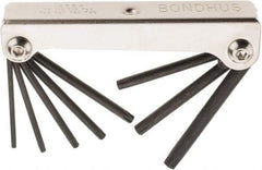 Bondhus - 8 Piece T9 to T40 Fold-Up Torx Key Set - T9, T10, T15, T20, T25, T27, T30, T40 Torx Size - Industrial Tool & Supply