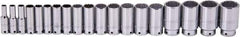 Proto - 19 Piece 1/2" Drive Deep Well Socket Set - 12 Points, 3/8" to 1-1/2" Range, Inch Measurement Standard - Industrial Tool & Supply