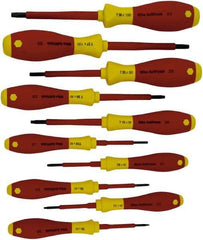 Wiha - 10 Piece T6 to T30 Ergonomic Handle Torx Driver Set - T-6, T-7, T-8, T-9, T-10, T-15, T-20, T-25, T-27, T-30 - Industrial Tool & Supply