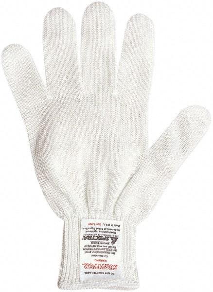 MCR Safety - Size L (9), ANSI Cut Lvl 4, PVC Coated Kevlar Cut Resistant Gloves - 10" Long, Palm & Fingers Coated, Knit Wrist, White, Paired - Industrial Tool & Supply