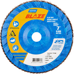 7 × 7/8″ Blaze Plastic Flat Flap Disc Type 27 36 Grit R980P Premium Ceramic Alumina - Industrial Tool & Supply