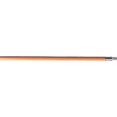 Wood Handle for Floor Sweeps with Threaded Metal Tip - Lacquered - Industrial Tool & Supply