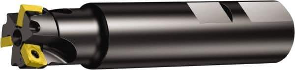 Sandvik Coromant - 3 Inserts, 40mm Cut Diam, 32mm Arbor Diam, 10mm Max Depth of Cut, Indexable Square-Shoulder Face Mill - 112mm High, 490R-1404 Insert Compatibility, Through Coolant, Series CoroMill 490 - Industrial Tool & Supply