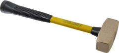Ampco - 2-1/2 Lb Aluminum Bronze Nonsparking Double Face Engineer's Hammer - 14" OAL, Fiberglass Handle - Industrial Tool & Supply