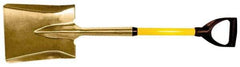 Ampco - 11" High x 9" Wide Square Aluminum Bronze Scoop - 37" Long Fiberglass D-Grip Handle - Industrial Tool & Supply
