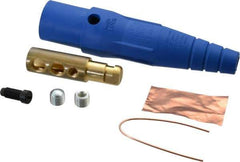Leviton - 3R NEMA Rated, 600 Volt, 300 Amp, 2 to 2/0 AWG, Cam, Double Set Screw, Male Single Pole Plug and Connector - 7.01 Inch Long, Blue - Industrial Tool & Supply