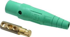 Leviton - 3R NEMA Rated, 600 Volt, 300 Amp, 2 to 2/0 AWG, Cam, Double Set Screw, Male Single Pole Plug and Connector - 7.01 Inch Long, Green - Industrial Tool & Supply