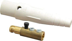 Leviton - 3R NEMA Rated, 600 Volt, 300 Amp, 2 to 2/0 AWG, Cam, Double Set Screw, Male Single Pole Plug and Connector - 7.01 Inch Long, White - Industrial Tool & Supply