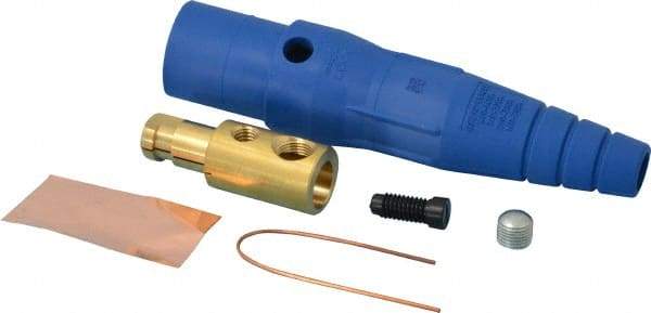 Leviton - 3R NEMA Rated, 600 Volt, 400 Amp, 1/0 to 4/0 AWG, Cam, Single Set Screw, Male Single Pole Plug and Connector - 7.01 Inch Long, Blue - Industrial Tool & Supply