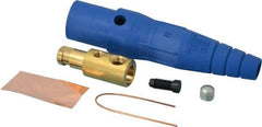 Leviton - 3R NEMA Rated, 600 Volt, 400 Amp, 1/0 to 4/0 AWG, Cam, Single Set Screw, Male Single Pole Plug and Connector - 7.01 Inch Long, Blue - Industrial Tool & Supply