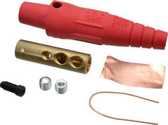 Leviton - 3R NEMA Rated, 600 Volt, 300 Amp, 2 to 2/0 AWG, Cam, Double Set Screw, Female Single Pole Plug and Connector - 6.85 Inch Long, Red - Industrial Tool & Supply