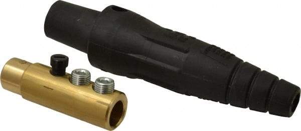 Leviton - 3R NEMA Rated, 600 Volt, 400 Amp, 1/0 to 4/0 AWG, Cam, Double Set Screw, Female Single Pole Plug and Connector - 6.85 Inch Long, Black - Industrial Tool & Supply
