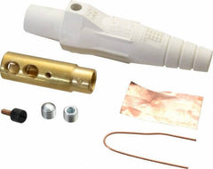 Leviton - 3R NEMA Rated, 600 Volt, 400 Amp, 1/0 to 4/0 AWG, Cam, Double Set Screw, Female Single Pole Plug and Connector - 6.85 Inch Long, White - Industrial Tool & Supply