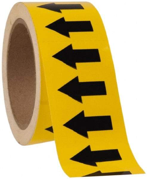 NMC - Pipe Marker with No Legend and Arrow Graphic - 1 to 10" Pipe Outside Diam, Black on Yellow - Industrial Tool & Supply