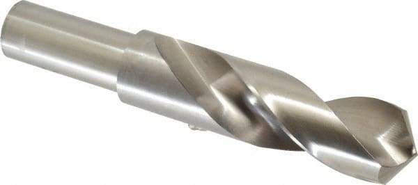 Cleveland - 1-1/4" 118° Spiral Flute High Speed Steel Screw Machine Drill Bit - Bright Finish, Right Hand Cut, 4-3/8" Flute Length, 6-3/4" OAL, Standard Point, Straight Shank - Industrial Tool & Supply