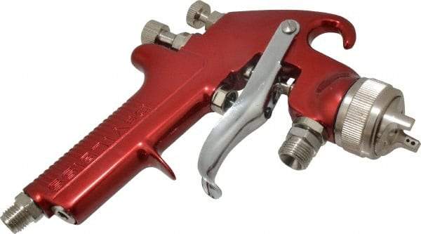 DeVilbiss - Pressure Feed High Volume/Low Pressure Paint Spray Gun - 12 Fl oz Capacity, 30 Max psi, 16 Max CFM, For Adhesives, Enamels, Epoxies, Lacquers, Latex, Polyurethanes, Primers, Sealers, Stains, Varnishes - Industrial Tool & Supply