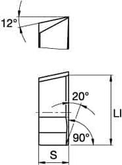 Kennametal - SPHX1205 Grade KC520M Carbide Milling Insert - TiAlN Finish, 0.2165" Thick, 0.4331" Inscribed Circle - Industrial Tool & Supply