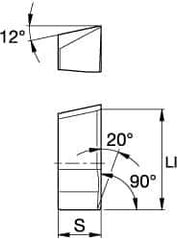 Kennametal - SPHX15T6 Grade KCK15 Carbide Milling Insert - TiN/TiCN/Al2O3 Finish, 0.2441" Thick, 0.5472" Inscribed Circle - Industrial Tool & Supply