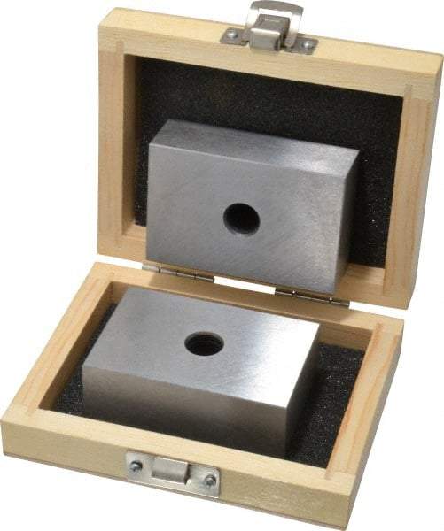 Fowler - 0.0003 Squareness Per Inch, Hardened Steel, 1-2-3 Block with 1 Hole Setup Block - 0.0002 Inch Overall Tolerance, 5/16 - 18 Inch Tapped Hole Size, 55-60 HRC Hardness, Sold As Matched Pair - Industrial Tool & Supply