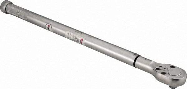 Value Collection - 1/2" Drive Micrometer Type Ratchet Head Torque Wrench - 35 Ft/Lb to 140 Ft/Lb Torque, 21" OAL, 1/2 Ft/Lb Graduation - Industrial Tool & Supply