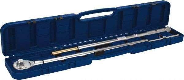 Value Collection - 1" Drive Micrometer Type Ratchet Head Torque Wrench - 300 Ft/Lb to 900 Ft/Lb Torque, 60" OAL, 6 Ft/Lb Graduation - Industrial Tool & Supply
