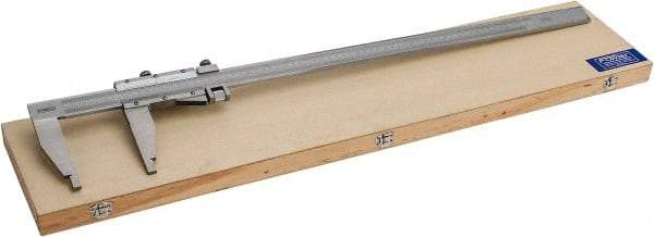 Fowler - 0 to 24" Stainless Steel Vernier Caliper - 0.02mm Graduation, 4" Jaw Depth, 0.003" Accuracy, Includes Inside Diameter, Outside Diameter - Industrial Tool & Supply