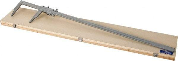 Fowler - 0 to 40" Stainless Steel Vernier Caliper - 0.02mm Graduation, 5-1/2" Jaw Depth, 0.004" Accuracy, Includes Inside Diameter, Outside Diameter - Industrial Tool & Supply