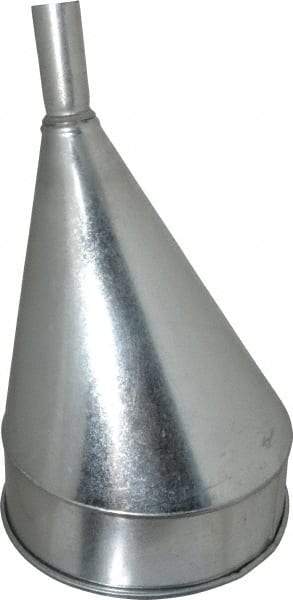 Plews - 8 Qt Capacity Steel Funnel - 10" Mouth OD, 1-1/4" Tip OD, Straight Spout - Industrial Tool & Supply
