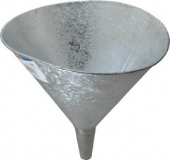 Plews - 7 pt Capacity Steel Funnel - 9-3/4" Mouth OD, 3/4" Tip OD, Straight Spout - Industrial Tool & Supply