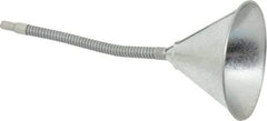 Value Collection - 1 Qt Capacity Steel Funnel - 6" Mouth OD, 9/16" Tip OD, 12" Flexible Spout - Industrial Tool & Supply