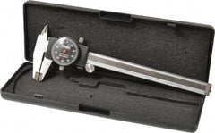 Fowler - 0" to 6" Range, 0.001" Graduation, 0.1" per Revolution, Dial Caliper - Black Face, 1.6" Jaw Length, Accurate to 0.0010" - Industrial Tool & Supply