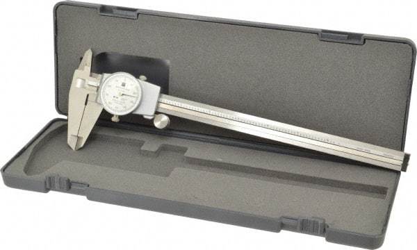 TESA Brown & Sharpe - 0" to 8" Range, 0.001" Graduation, 0.1" per Revolution, Dial Caliper - White Face, 1.9" Jaw Length - Industrial Tool & Supply