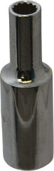 Proto - 1/4", 3/8" Drive, Deep Hand Socket - 12 Points, 2-1/8" OAL, Chrome Finish - Industrial Tool & Supply
