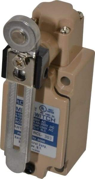 Value Collection - SPDT, NC/NO, 120 VAC, 240 VAC, 480 VAC at 10 Amps, Screw Terminal, Roller Lever Actuator, General Purpose Limit Switch - Industrial Tool & Supply