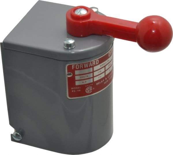 Made in USA - 230 VAC/VDC, 550 VAC Input Volt, Momentary (MO), Enclosed Drum Switch - 4 Inch Wide x 2-1/2 Inch Deep x 4-1/2 Inch High, CSA Certified, UL Listed - Industrial Tool & Supply