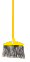 Angle Broom with 10.5" Sweep Area -1" Dia (2.5 cm) Vinyl Coated Metal Handle - Industrial Tool & Supply