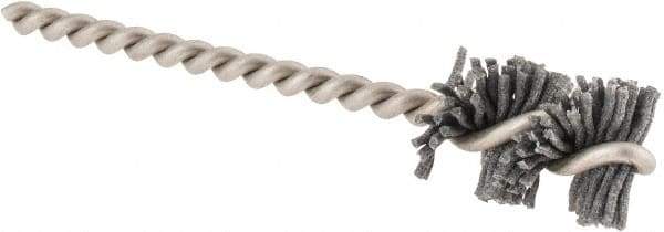 Made in USA - 5/8" Diam Helical Nylon Tube Brush - 0.04" Filament Diam, 1" Brush Length, 3-1/2" OAL, 0.162" Diam Stainless Steel Shank - Industrial Tool & Supply