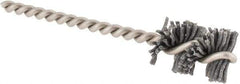 Made in USA - 5/8" Diam Helical Nylon Tube Brush - 0.04" Filament Diam, 1" Brush Length, 3-1/2" OAL, 0.162" Diam Stainless Steel Shank - Industrial Tool & Supply